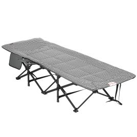 Foldable Sun Lounger with Carry Bag and Cup Holder - Black