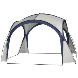 3.5 x 3.5M Gazebo Marquee Tent Outdoor Tarp Shelter Garden Party Event Shelter Patio Spire Arc Pavilion Camp Sun Shade, Cream and Blue