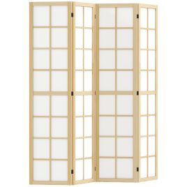 HERON 4 Panel Folding Room Divider, Freestanding Room Separator, Indoor Privacy Screen for Living Room, Bedroom, 160 x 170cm