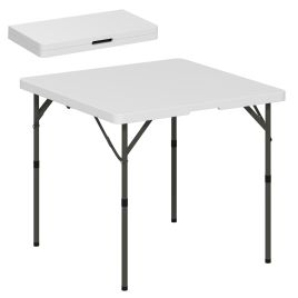 SUNVISTA 3ft Folding Camping Table, Heavy Duty Picnic Table with 2 Adjustable Height for Indoor Outdoor Garden, Party, BBQ, White
