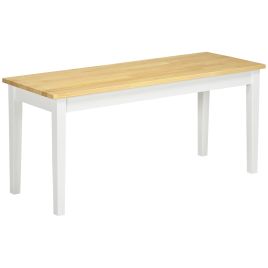 102 cm Wood Dining Bench for 2 People, Wooden Bench for Kitchen, Dining Room, Entryway, NaturalÂ WoodÂ Effect