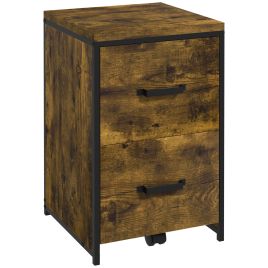 70cm Industrial Filing Cabinet with 2 Drawers, Hanging File Folder, Vertical Home Office Organizer for A4 Letter Size, Rustic Brown