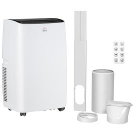 14,000 BTU Portable Air Conditioner Dehumidifier Cooling Fan, with Remote, LED Display, 24H - White