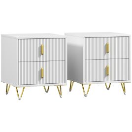 TAVORA White Chest of Drawers - Small-sized, 2 Drawers