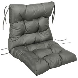Garden Back Chair Cushion, Comfortable Patio Seat Cushion Pad with Backrest for Outdoor & Indoor Use, Light Grey