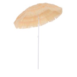 Patio Garden Hawaii Beach Sun Umbrella Sunshade Hawaiian Folding Tilting Crank Parasol (Wheat)