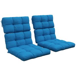 2-Piece Seat Cushion Replacement with Backrest, Garden Patio Chair Cushions Set with Ties, Turquoise Green