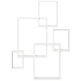Floating Shelves, Wall Mounted Interlocking Cube Shelves, Display Wall Shelf for Living Room, Bedroom, Hallways, White