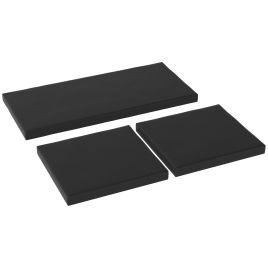 SUNVISTA Outdoor Seat Cushion Pads for Rattan Furniture, 3 PCs Garden Furniture Cushions, Black