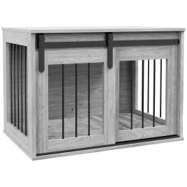 Shelley 80cm Dog Crate Furniture with Removable Cushion for Large Dogs - Grey