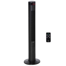 46" Oscillating Tower Fan Remote Control 3 Speed Modes 12-Hour Timer Running Cooling Machine Black - ?31.5 x H117cm