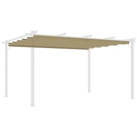 SUNVISTA Retractable Pergola Shade Cover, Replacement Canopy for 4 x 3 (m) Pergola, Retractable Roof, Tan