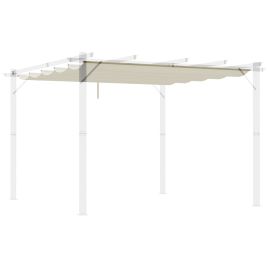 SUNVISTA Retractable Pergola Shade Cover, Replacement Canopy Fabric for 3 x 3 (m) Pergola, Gazebo Retractable Roof, Cream White