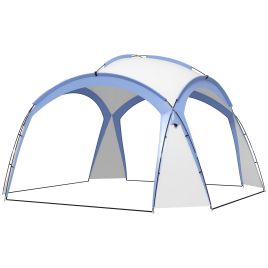 3.5 x 3.5M Camping Gazebo, Outdoor Event Shelter Dome Tent Garden Sun Shelter Patio Spire Arc Pavilion Camp Sun Shade, Light Blue