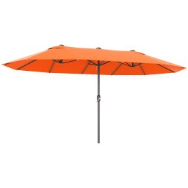 SUNVISTA 4.6m Double-Sided Garden Parasol - Orange