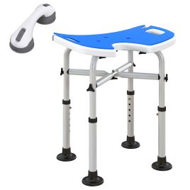 HERON 39-51.5cm U Seat Padded Shower Stool - Dark Blue