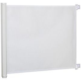 Retractable Stair Gate Dog Pet Barrier for Doorway Stair Hallway - White