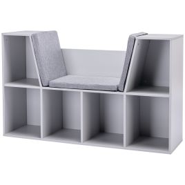 Kids Storage Cabinet, Organiser Display Shelf w/ Six Compartments for Toys, Clothes, Books - Grey