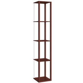 HERON RGB LED Floor Lamp with Shelves Dimmable Standing Lamp Remote Control - Brown