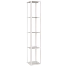 HERON RGB LED Floor Lamp with Shelves Dimmable Standing Lamp Remote Control - White