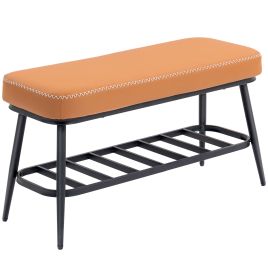 MONTRA PU Leather Shoe Storage Bench - Brown