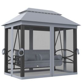 VALORA Metal Garden Swing Chair - Grey