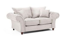 Raymond Fullback Round Buttoned Arms 2 Seater Sofa - Stone