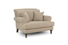 Russell Scrolled Arms Armchair Sofa - Beige