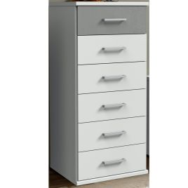 Grey Chest of Drawers - COMODO Tallboy Medium Chest 6 Drawers