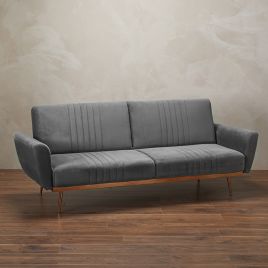 Nico Lavish Velvet 3 Seater Sofabeds, Grey
