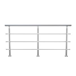 Silver Floor Mount Stainless Steel Handrail for Slopes and Stairs