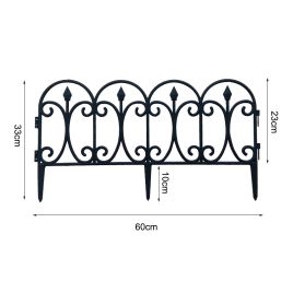 6pcs Outdoor Picket Fence Decorative Garden Border Edging