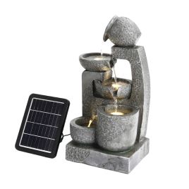 Cascade Solar-powered Water Fountain for Outdoors