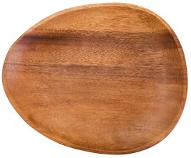 BRAVELYN Oval Large Plate Wooden Serving Tray - Brown