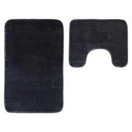BRENTHALL Bath and Pedestal Mat Set - Grey