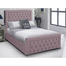 Lioti Plush Velvet Fabric Bed, Pink Colour - 5 Sizes