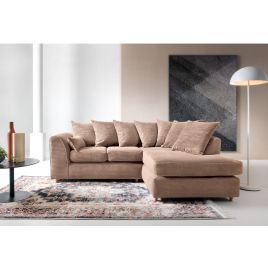 ATLASTON Jumbo Cord 4 Seater L Shaped - Right Hand Facing Corner Sofa - Brown
