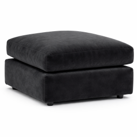 DELANO Plush Velvet Cuhsion Footstool - Black
