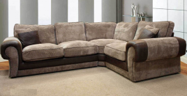 LUMA Jumbo Cord 4 Seater L Shaped - Right Hand Facing Corner Sofa - Brown and Coffee