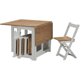 Santos Butterfly Dining Set - Slate Grey Distressed Waxed Pine