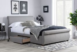 Birlea Lancaster Grey 2-Drawer Sleigh Bed - Kingsize 5ft