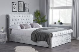 Sienna Upholstered Dark Feet Ottoman Fabric Bed - Small Double 4ft