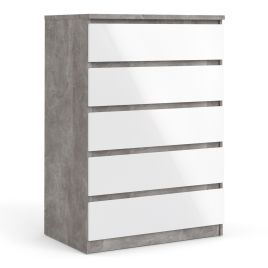 Grey Chest of Drawers - NANAIMO Medium Chest 5 Drawers