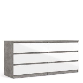 Grey Chest of Drawers - NANAIMO Extra Large Chest 6 Drawers