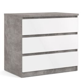 Grey Chest of Drawers - NANAIMO Medium Chest 3 Drawers