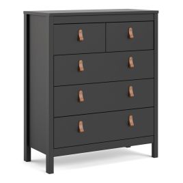Black Chest of Drawers - BURNLEY Medium Chest 5 Drawers