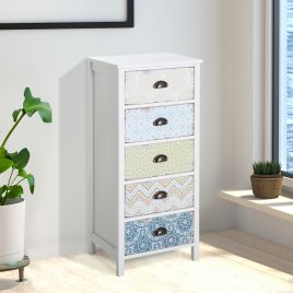 Multi Colour Chest of Drawers - HOLYROOD Tallboy Small Chest  5 Drawers