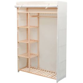 Wardrobe Fabric and Pinewood 110x40x170cm