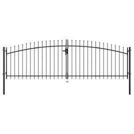 Double Door Fence Gate with Spear Top 400x150 cm