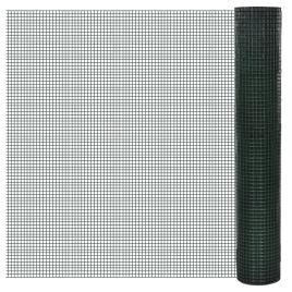 Chicken Wire Fence Galvanised with PVC Coating 25x1 m Green